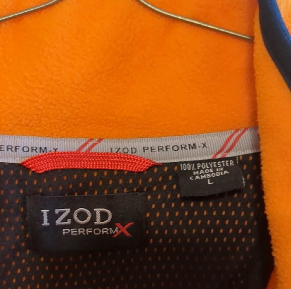 Izod Men's Orange Zip-Up Jacket - Picture 2 of 5